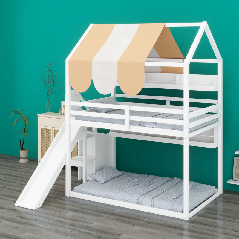 Lit House avec auvent, Blanc