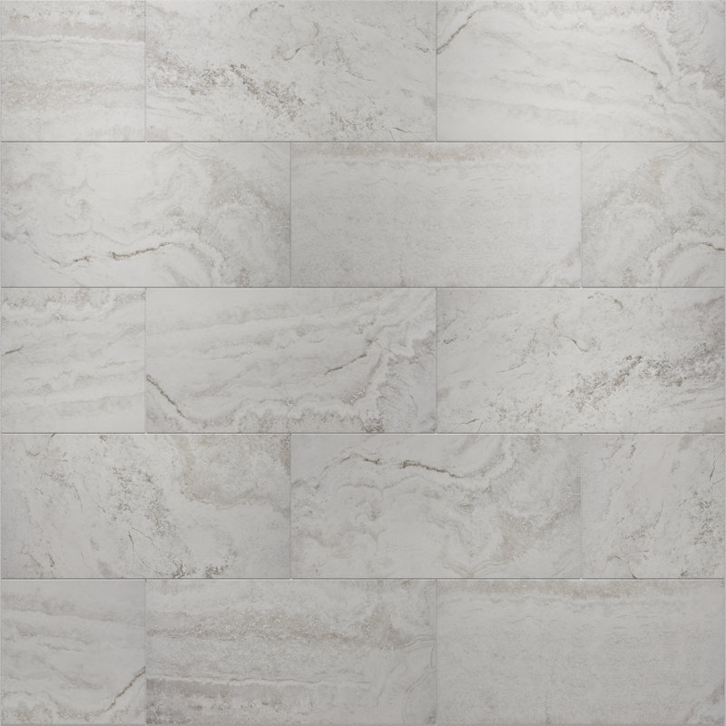 Tufo 12in.x24in. Porcelain Wall and Floor Tile, White Matte