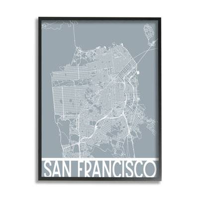 San Francisco, carte géométrique de la ville, transport sur plaque surdimensionné par Daphne Polselli