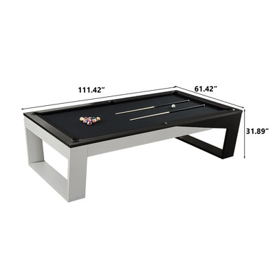 Table de billard multi-fonctionnelle moderne en bois massif trois-en-un de 7 pi