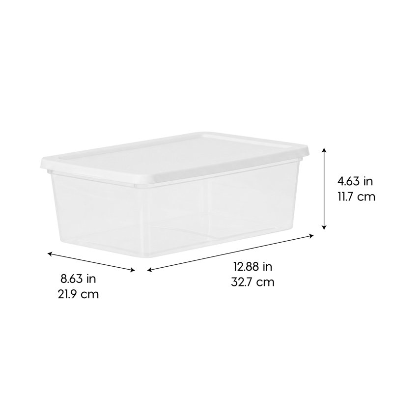 IRIS 6 Quart Plastic Storage Bins with Lids, Stackable Storage Containers and Totes, Clear, 8 Pack