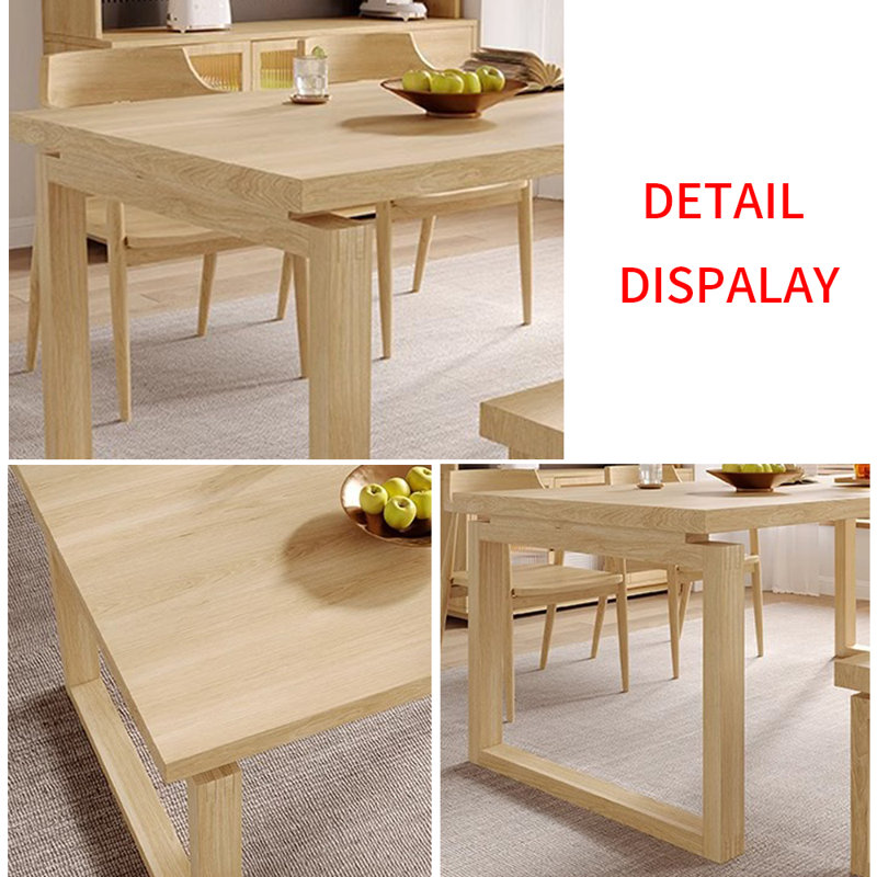 Ensemble de table à manger en bois massif de style français., H 29,5 po x L 70,8 po x l 31,4 po