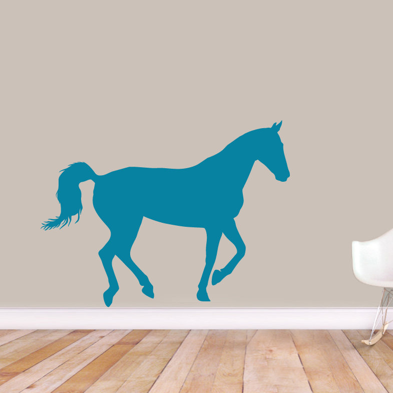 Décalcomanie murale cheval cheval, Bleu sarcelle