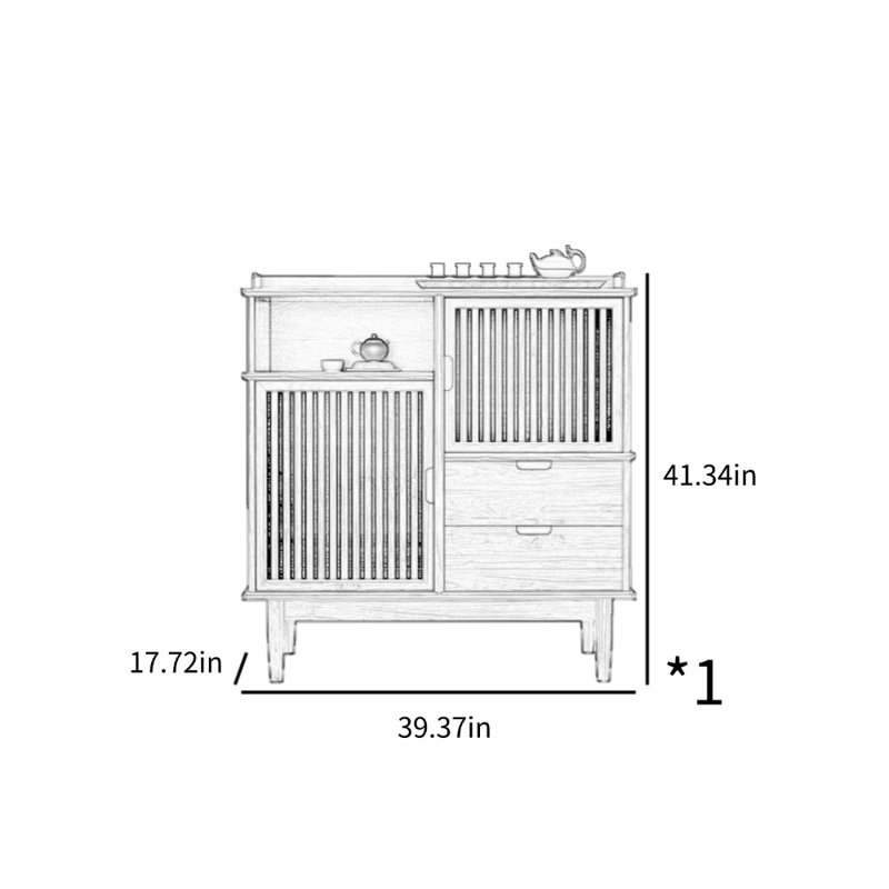 Solid Wood Zen Accent Cabinet