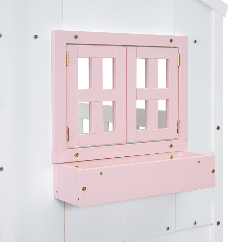 Berthoud Kids Twin Over Twin Bunk Bed, Pink