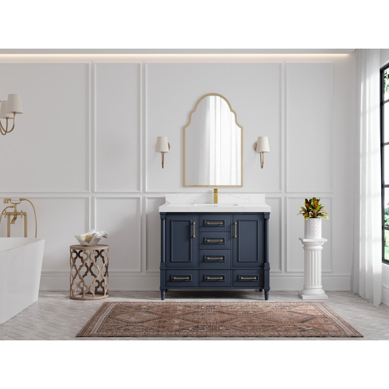 Aberdeen 42'' Single Bathroom Vanity with Top, Calacatta Laza