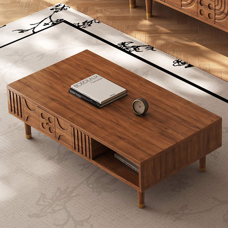 Vintage solid wood carved coffee table