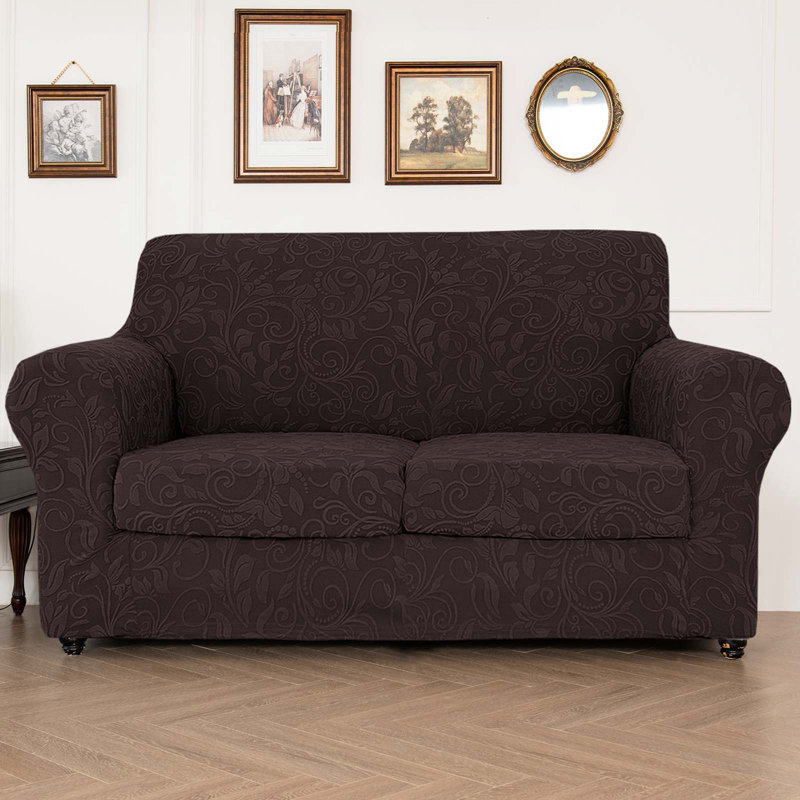 Housse tricotée pour fauteuil inclinable en jacquard, Brun