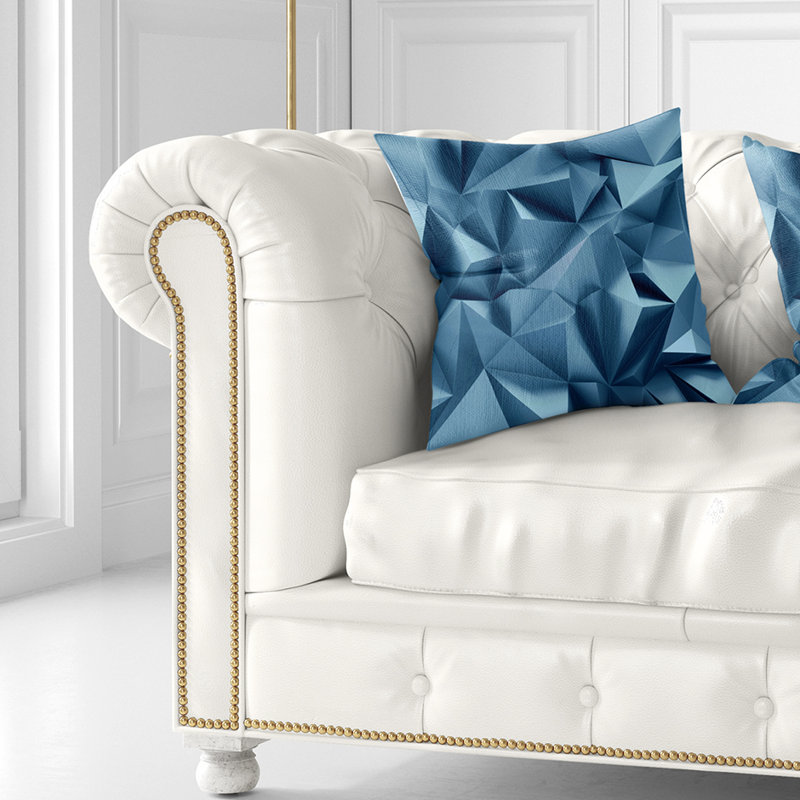 3D abstrait géométrique - coussin imprimé abstrait, 18 po x 18 po, Coussin décoratif