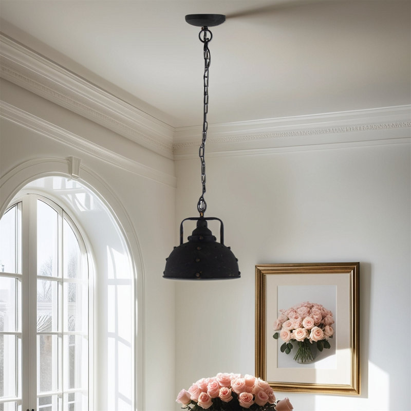 D10.4x11.4" Pendant Light With Ceiling Mount And Chain