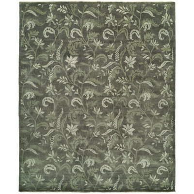 Hand Knotted Wool Gray Area Rug
