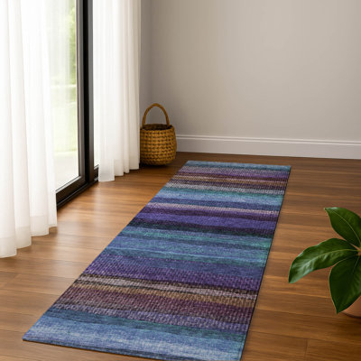 Premium Machine Washable Mayfield AMF2093 Striped Rug