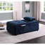 Banc à plateau relevable moderne avec revêtement en velours bleu foncé et lit escamotable - Structure en bois massif pour plus de durabilité