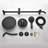 Wall Mounted Rainfall Pressure Balance Exposed Complete Shower System With Handheld Spray And Rough-In Valve