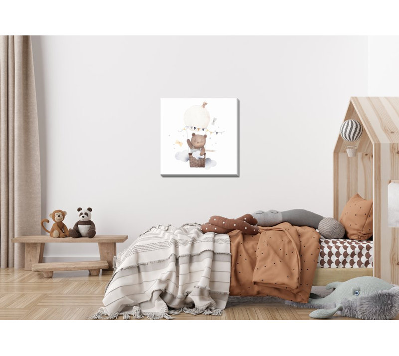 «Hot Air Balloon Bear», art mural, Sans cadre, H 24 po x l 24 po