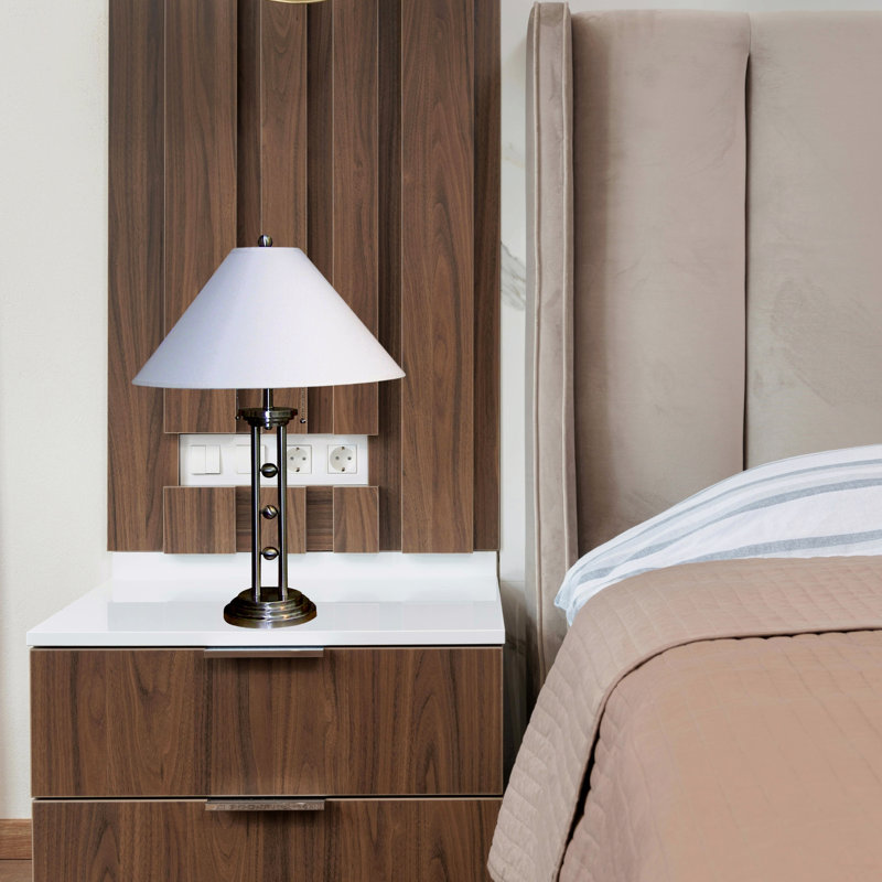 Lampe de table 27 "en métal argenté"