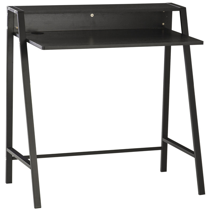 Emerfield Metal Base Writing Desk, Black, 85 x 84 x 45