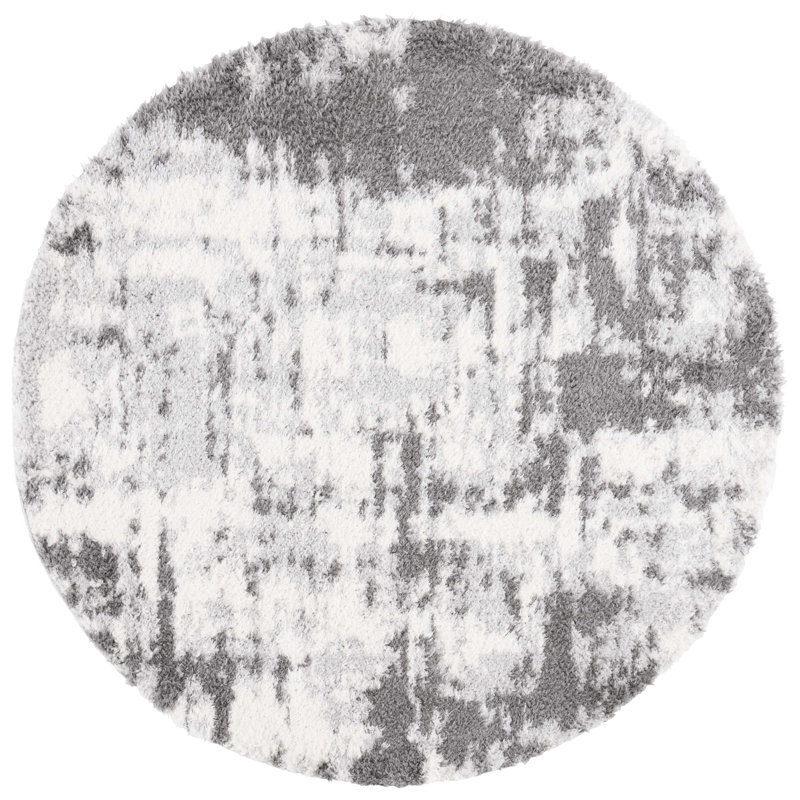 Lindsay Shag Performance Abstract Rug, Round 6'7"