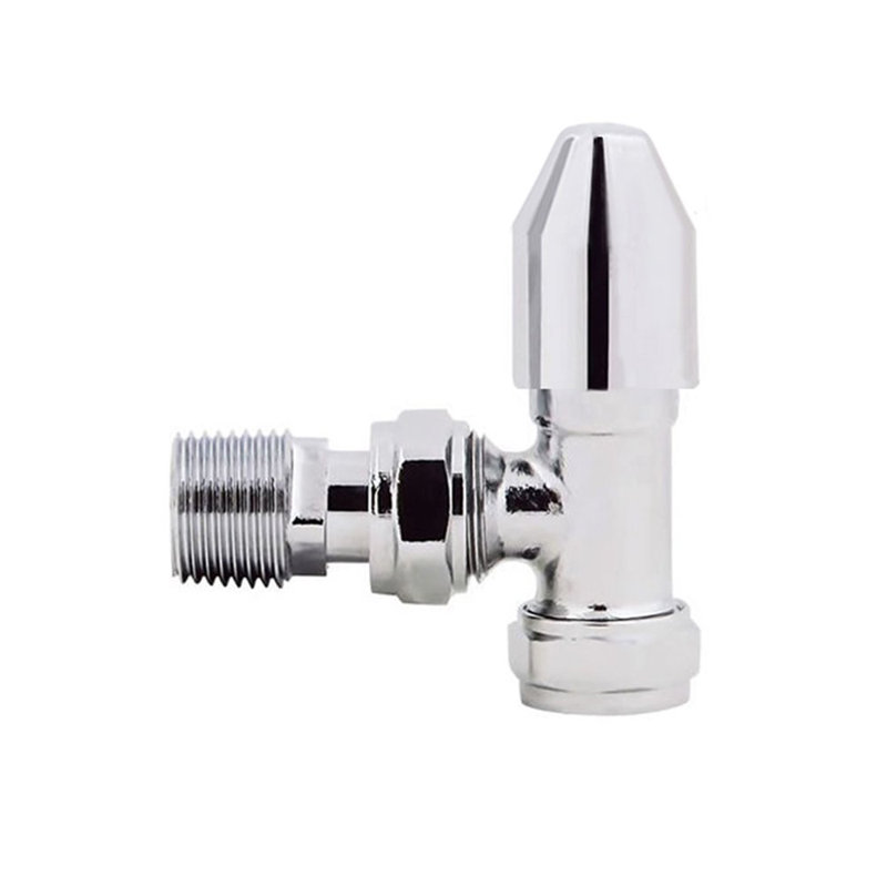 15Mm Angled Manual Valve For Towel Rail Designer Radiator Modern, Chrome