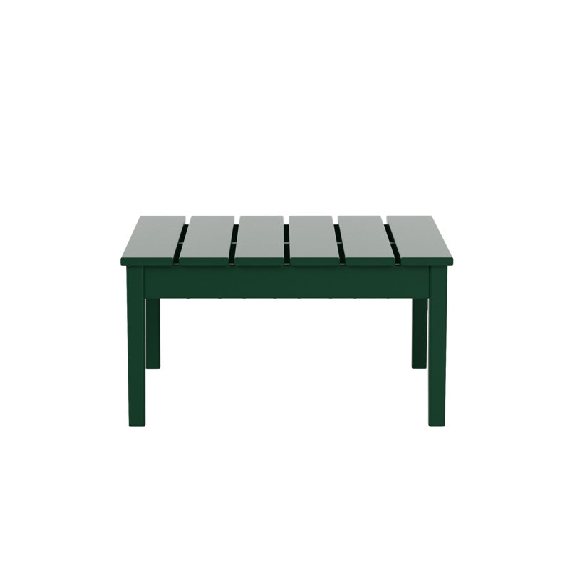 Table basse d'extérieur carrée en PEHD Joubert, Vert foncé