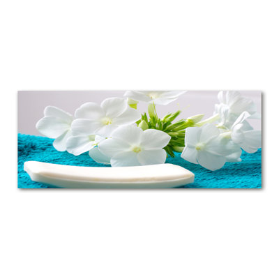 White Spa Flowers - Wrapped Canvas Print