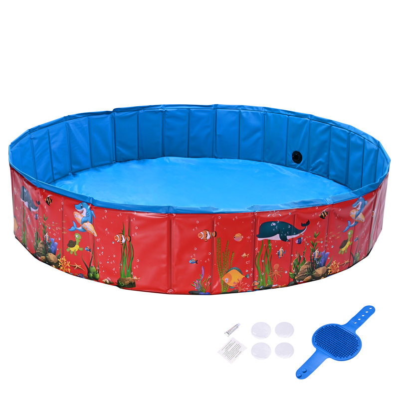Piscine en plastique pour animaux, Rouge, L 5,3 pi x H 11 po