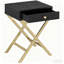 Table d'appoint pour le salon Coleen - Table d'appoint rectangulaire avec 1 tiroir, base en tréteaux en métal en forme de X, 16 po x 12 po x H 22 po, capacité de poids maximale de 40 lb-1588351015