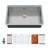 30"L x 19"W Undermount Workstation Kitchen Sink Stainless Steel Single Bowl Kitchen Sink With Surface Embossing Treatment