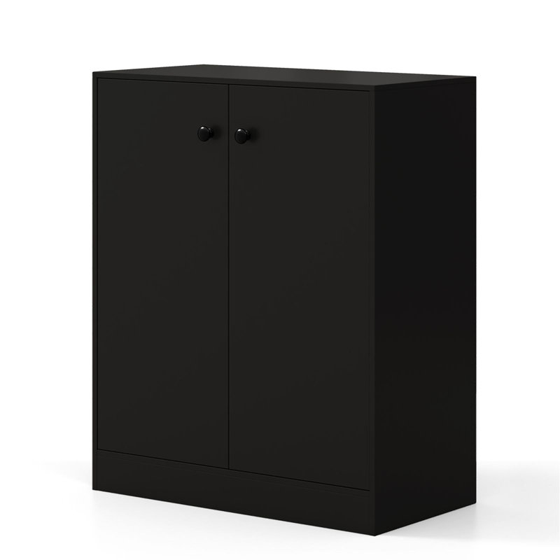 2-Door Storage Cabinet With 3 Adjustable Shelves, Freestanding Kitchen Pantry Cabinet For Living Room, Bathroom & Home Office