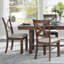 Ensemble de salle à manger brun 5 pièces avec table rectangulaire et chaises d'appoint-1467566780