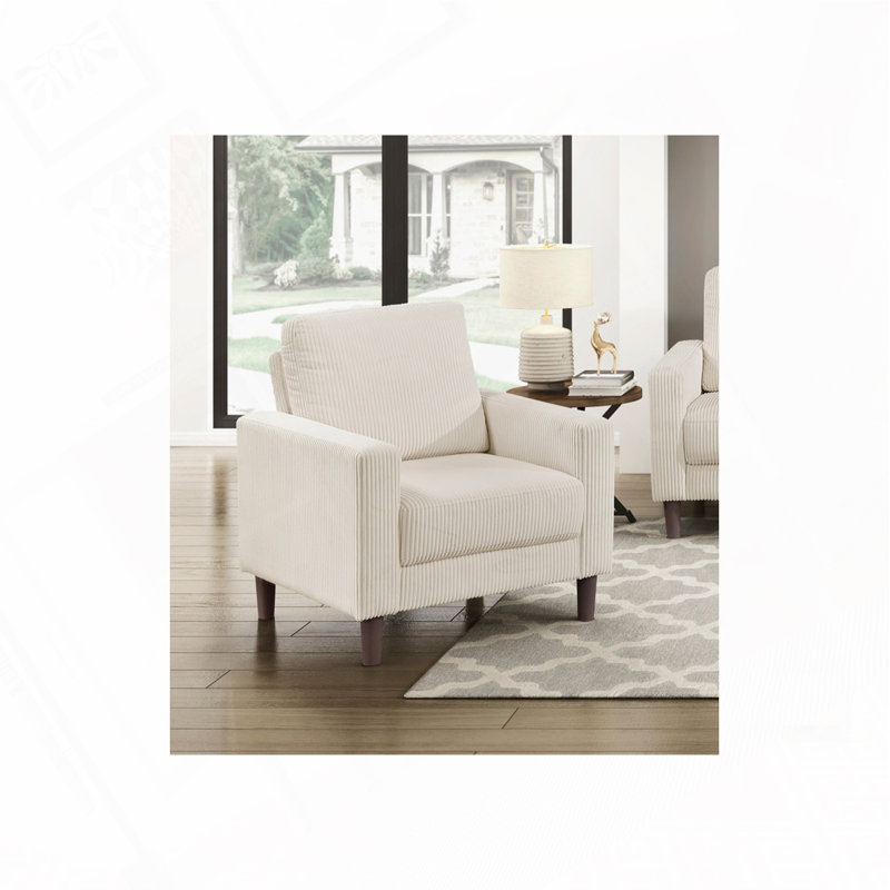 Chaise rembourrée en velours côtelé