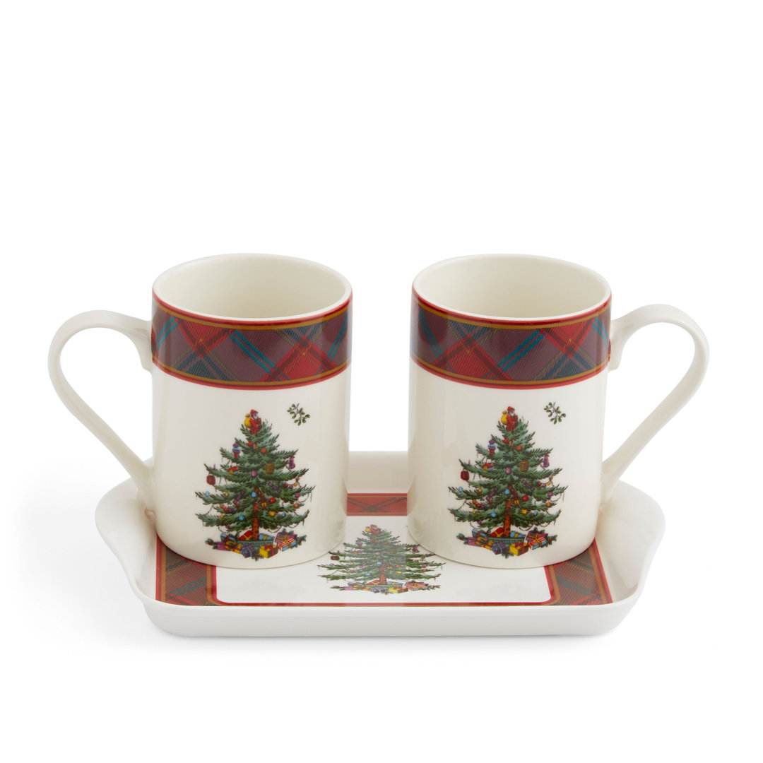 Pimpernel Christmas Tree 3Pc Mug & Tray St Tartan Spode