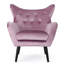 Confortable fauteuil à accoudoirs en velours lavande d'inspiration Mid-Century-283985416