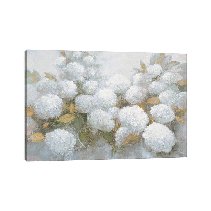 Annabelle Hydrangeas Blue Gray Crop by Julia Purinton - Wrapped Canvas Gallery-Wrapped Canvas Giclée, 20.32 cm H x 30.48 cm W
