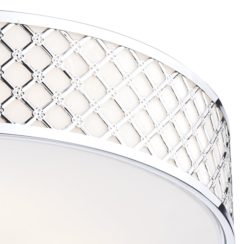 Andrasta Glass Flush Mount, Polished Chrome
