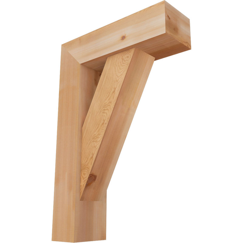 Traditional Block Bracket w/ Offset Brace, 36 x 24, 7 1/2"W Western Red Cedar (Smooth)