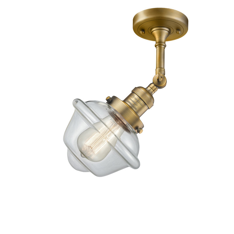 Applique murale de salle de bain 1 lumière à intensité variable Gaspard, Ampoule incandescente rétro de 60 watts, Transparent