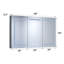 Rectangulaire 48 po L x H 30 H Armoire à pharmacie encastrée / à fixation en aluminium argenté avec trois couleurs de DEL, tablettes réglables, charnières silencieuses, affichage de l'heure et de la température à grande surface intégrée,