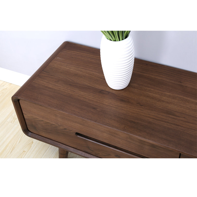 Meuble télé de style nordique, H 15,74 po x L 70,86 po x l 15,74 po, Brun foncé