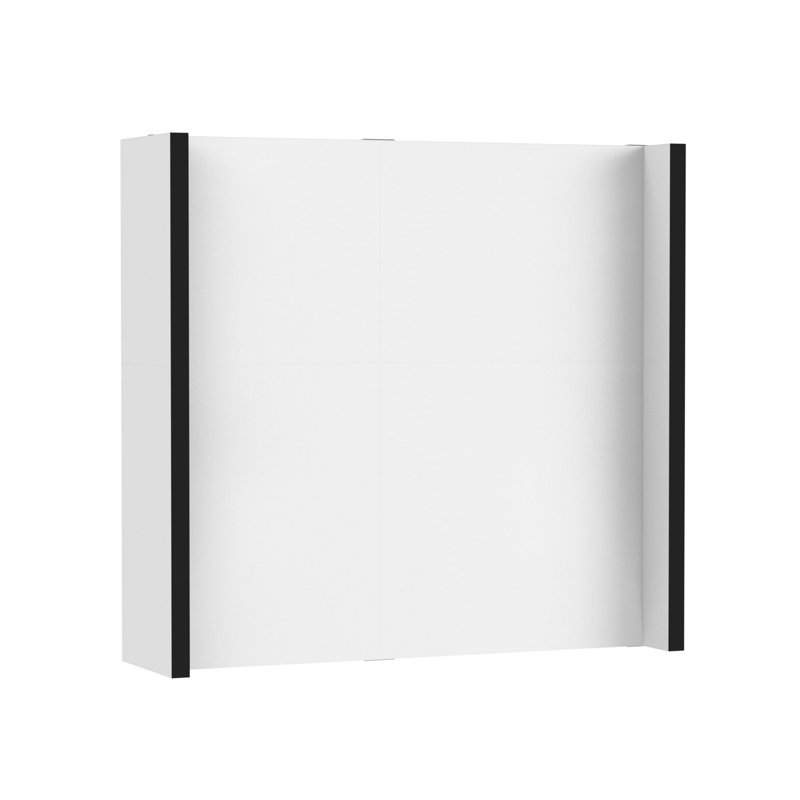Ensemble mural modulaire de 7 pi de hauteur Everpanel - Bordure noire, Blanc, 84"