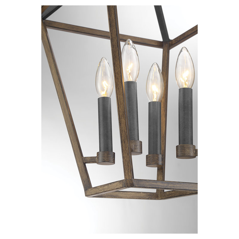 Sarmila 4-Light Pendant in Whiskey Wood, 18" H x 12" W x 12" D