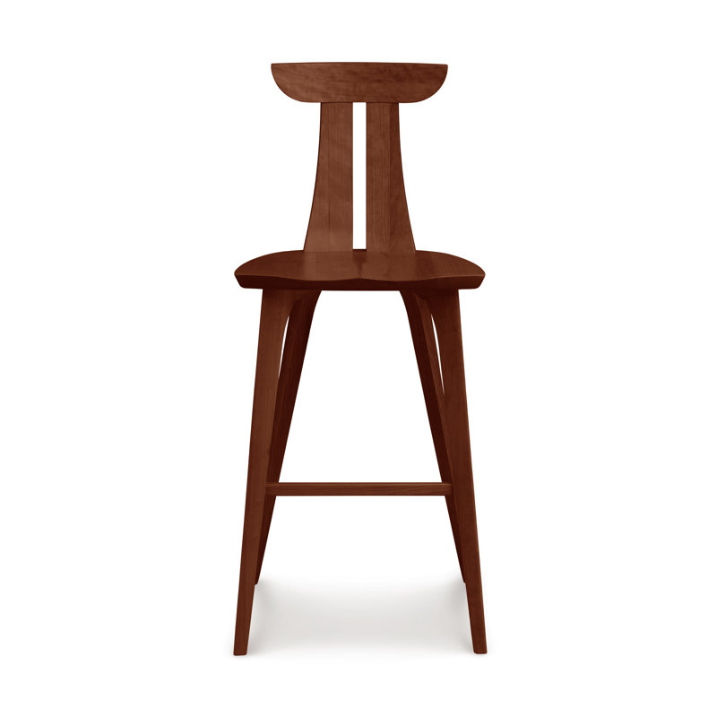 Estelle Solid Wood Stool, Cognac Cherry, Bar Stool (30" Seat Height)
