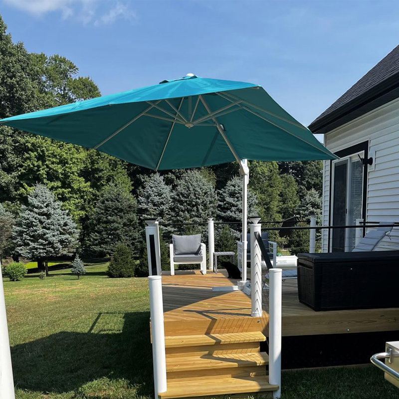 Parasol extérieur carré en porte-à-faux 108 po, Bleu