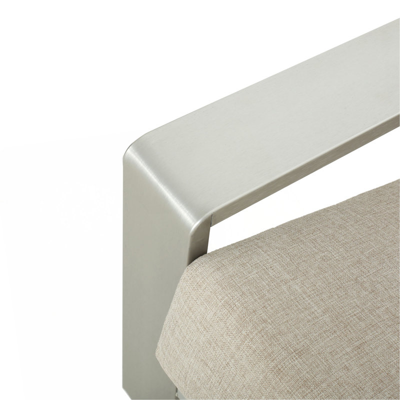 Méridienne La Plata, Coussin beige / structure argentée