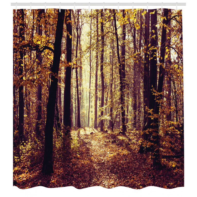Ensemble de rideau de douche Forest + crochets, H 69 po x l 105 po