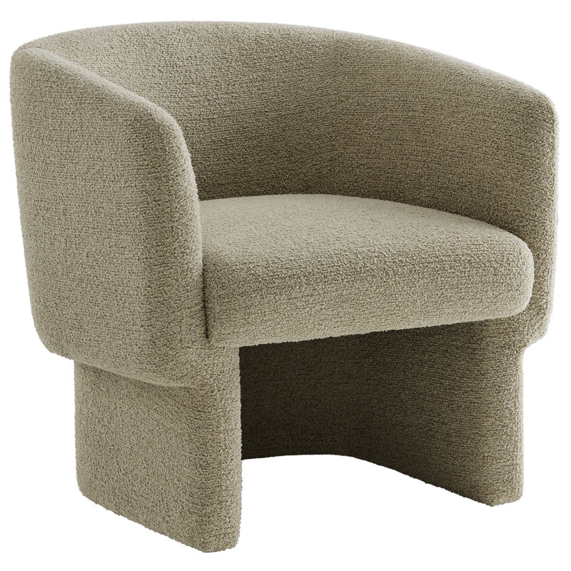 Fauteuil d'appoint rembourré en tissu Greer Boucle, Tissu en liège