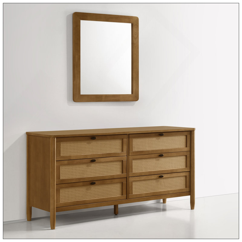 Commode 6 tiroirs avec miroir Vichy