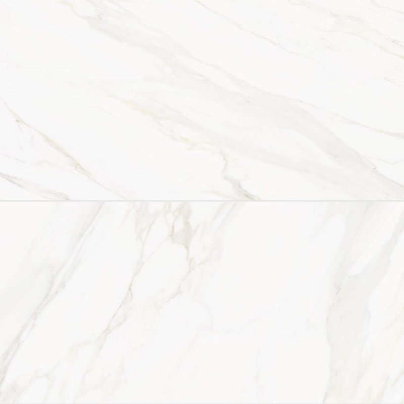 Carreau de porcelaine Calacatta pour plancher et mur 24 po x 48 po Savannah, Blanc poli