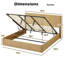 Structure de lit à très grand lit hydraulique avec rangement sous le lit - Accents de bois rustique-1874121522