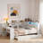 Wood Platform Bed With Storage Shelves, Trundle, Charging Station, Led, Desk And Upholstered Headboard-1179269475